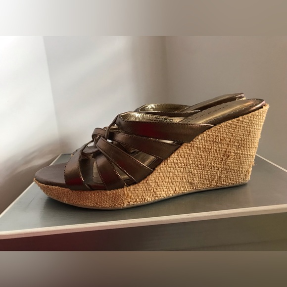 Cloud walker bronze trinity wedge slip on sandal 8W - Picture 5 of 16